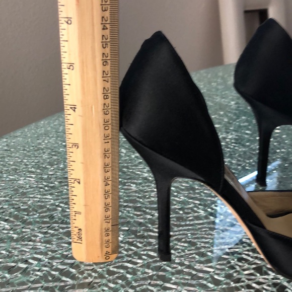 Jimmy Choo Black 3” Heels in a flat satin - Picture 6 of 7